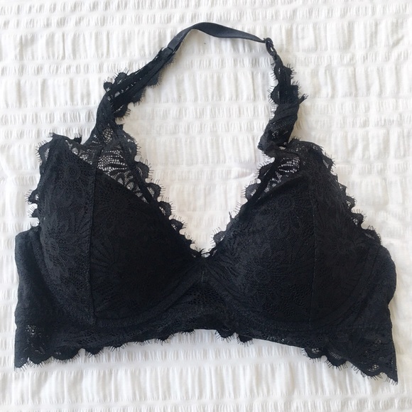 Victoria's Secret Other - Victoria's Secret Pink Black Lace Bralette M